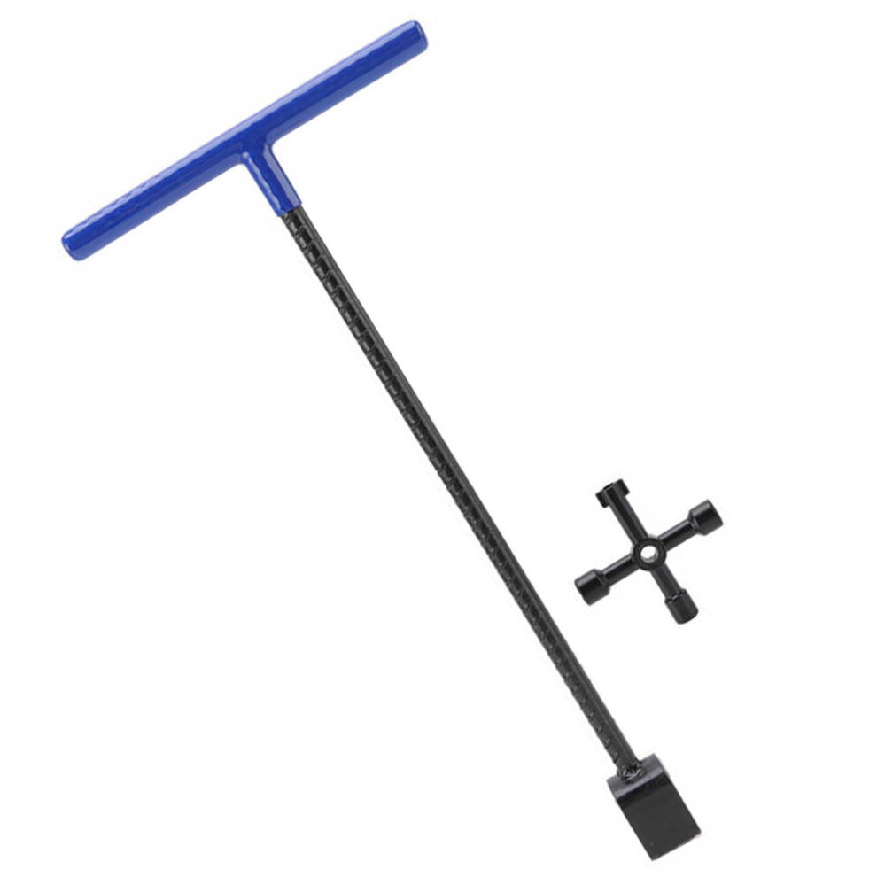Water Meter Key Underground Curb Valves Shutoff Wrench 17Inch Blue 6902696088352