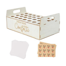 Wedding Confetti Cones & Tray Holder Box with Holes White