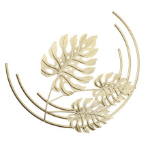 Iron Leaf Wall Hanging, Monstera Leaf Wall Ornaments Gold Wall Decoration for Bedroom Livingroom Office Decor