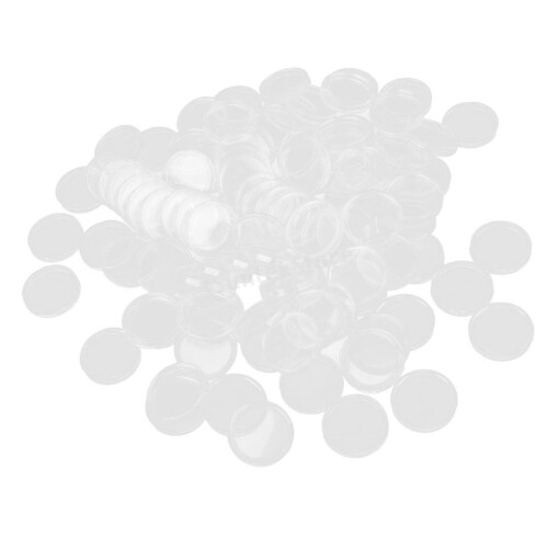 100 Coin Holder Capsules Clear Case Box for Coin Collection Protector