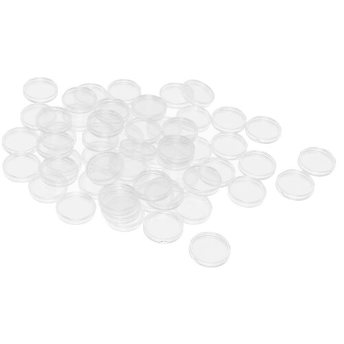 100 Coin Holder Capsules Clear Case Box for Coin Collection Protector 1
