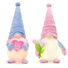 Regali di Compleanno per La Festa Della Mamma Decorazioni di Gnomi per La Casa, 2 Pezzi di Gnomi A Tulipano Illuminati Decorazione In Peluche per
