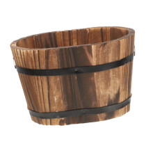 Oval Wooden Barrel Planter Versatile Plant Container for Windowsill Ta
