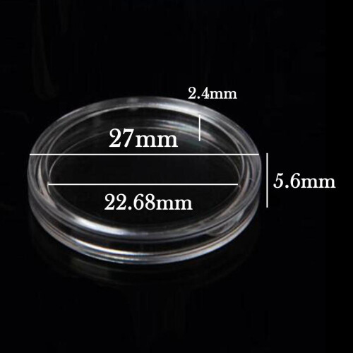100 Coin Holder Capsules Clear Case Box for Coin Collection Protector 1