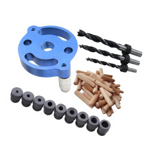 Wood Hole Dowel Drill Guide Set 3 Hole Drill Bit Guide Jig Anodized Su