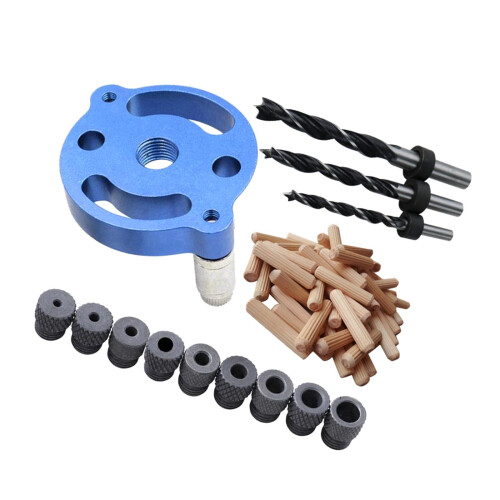 Wood Hole Dowel Drill Guide Set 3 Hole Drill Bit Guide Jig Anodized Su
