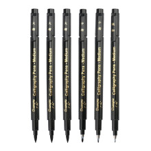 6/9x Calligraphy Brush Pen Fountain Watercolor Hand Lettering Pen 6 Pi