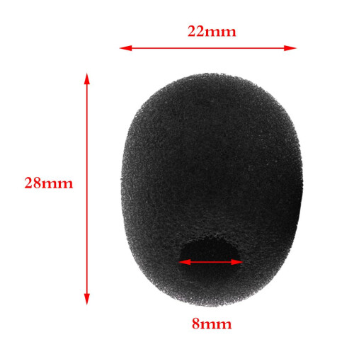 Mini Microphone Sponge Windscreen Pack of 10 Black 1
