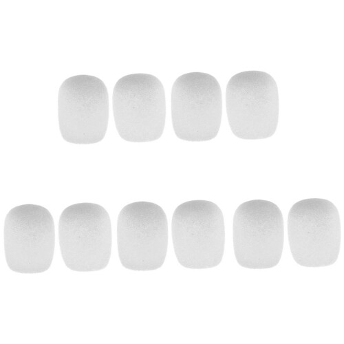 Mini Microphone Sponge Windscreen Pack of 10 White 1