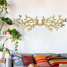Branch Leaf Wall Hanging Decor Metal Iron Art Plant Olive Leaf Statue Wall Pendant Home Background Ornaments Sculpture B