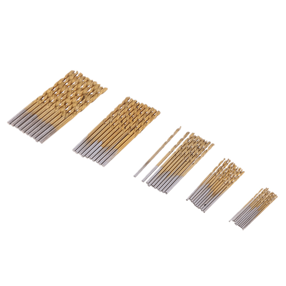 50Pcs Hss Titanium Drill Bit Set Twist Drill Straight Shank 1.0Mm-3.0M 6902696641403