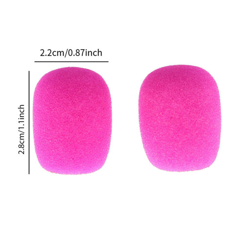 Mini Microphone Sponge Windscreen Pack of 10 Fushcia 1