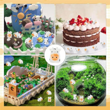 50Pcs  Cow Figurines Resin Cow Miniature Animals Figurines Fairy Garden Miniature Moss Landscape DIY Crafts