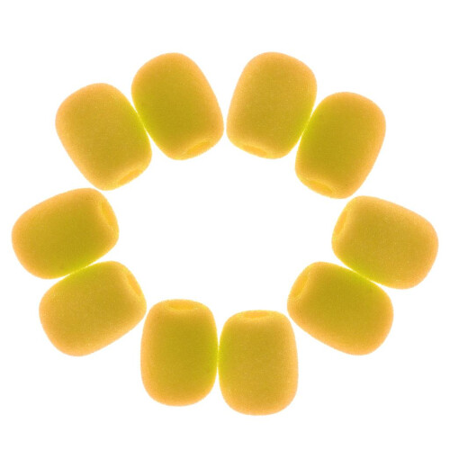 Mini Microphone Sponge Windscreen Pack of 10 Yellow 2