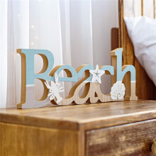 Wooden Beach Decor Sign, Free Standing Beach Decorations for Home, Beach Houses or Coastals Theme Room - Ocean