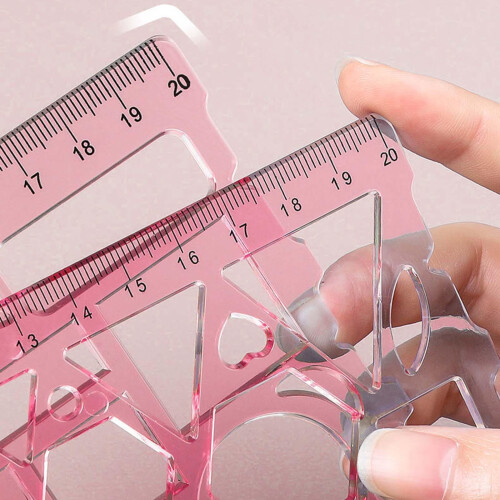 Multifunctional Drawing Template Geometric Ruler for Mathematics Build 2