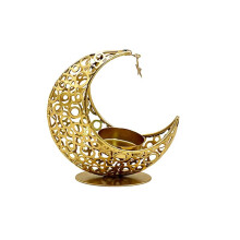 B-Candle Holder Ramadan Metal Candlestick Eid Mubarak Decoration Light Luxury Wedding Muslim Party Eid Al AdhaGift