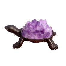 Tortue à Dents en Pierre de Cristal, Figurines D'Animaux Mignons, Statue de GuéRison pour la DéCoration de la Maison, Cadeaux de Collection pour