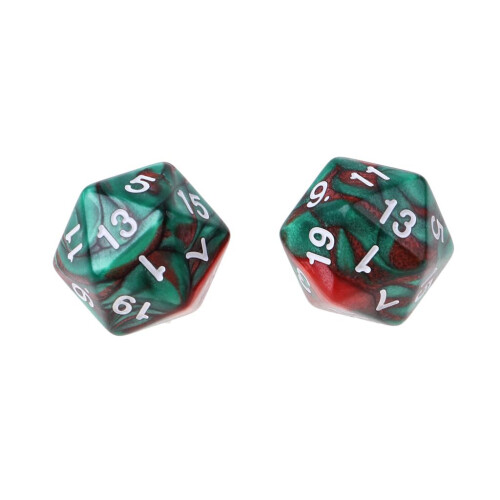 10pcs/set 20 Sided D20 Dice for TRPG Game   Green Coffee 2
