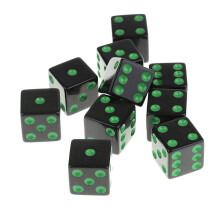 10 Pieces/Set Plastic Dice D6 6 Sided Dotted Dice for D&D RPG Toy Gree