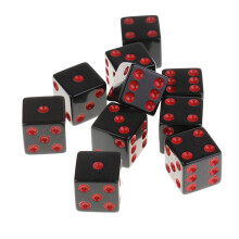 10 Pieces/Set Plastic Dice D6 6 Sided Dotted Dice for D&D RPG Toy Red