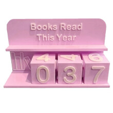 Boekenplankdecoratie Boek Dit Jaar Gelezen Teller, 3D-Uitdaging Leestracker, Leesuitdaging Cadeau, Nummerblokken Bord C