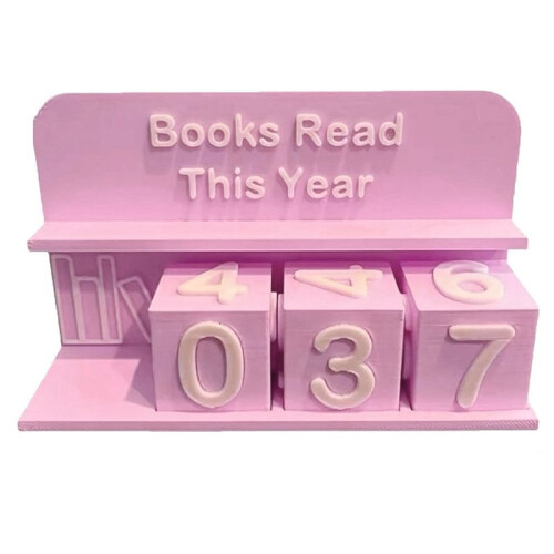 Bookshelf Decor Book Read This Year Counter, 3d Challenge Reading Tracker, Reading Challenge Gift, Number-Blocks Sign C