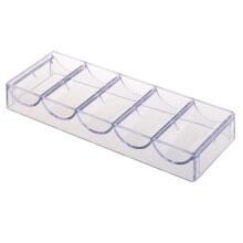 Acrylic Poker Chips Tray Storage Case 100 Chips for Party Home Casino