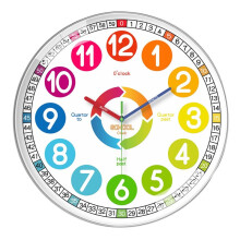Kids Wall Clock - Non-Ticking, Battery-Operated Teaching Clock for Kids, Ideal for Children'S Bedrooms, Playrooms