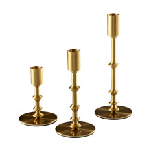 Gold Candle Holders,Modern Candle Stick Holders for Table Mantel Wedding Housewarming, Set of 3 Metal Candlestick Holder