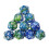 10pcs/set 20 Sided D20 Dice for TRPG Game   Blue Green 2