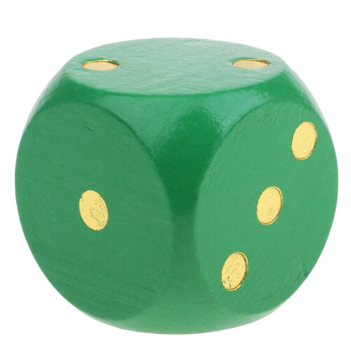 Extra Large Wooden Dice with Rounded Corner D6 Six Sided Dice 5cm Gree