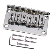 6 String Guitar Roller Saddle Bridge Tailpiece for Electric Guitar Sil