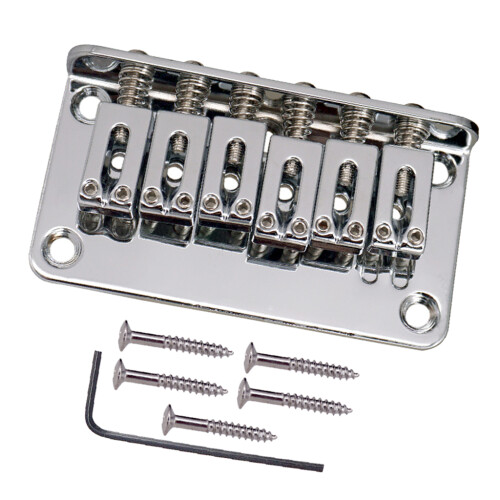 6 String Guitar Roller Saddle Bridge Tailpiece for Electric Guitar Sil