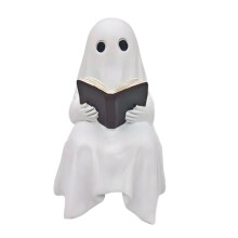 1pc Halloween Reading Figurine - Resin Crafted Statue for Home Decor, Living Room, Party Decoration