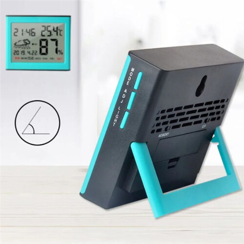 Alarm Clock Hygrometer Electronic Thermometer Home Decoration ABS Engineering Plastic Humidity Range 10-99 RH,B