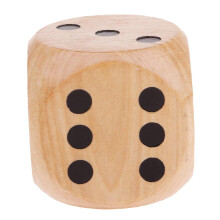 Extra Large Wooden Dice with Rounded Corner D6 Six Sided Dice 5cm Brow