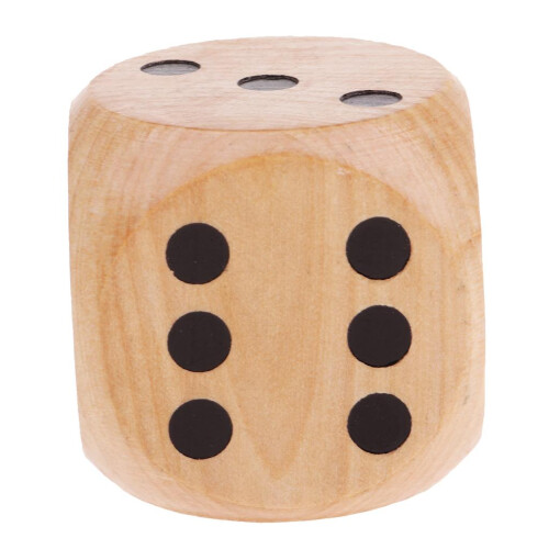 Extra Large Wooden Dice with Rounded Corner D6 Six Sided Dice 5cm Brow
