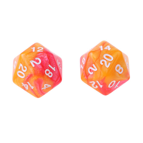 10pcs/set 20 Sided D20 Dice for TRPG Game   Orange Red 2