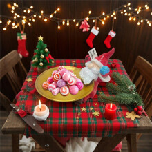 Christmas Tray Candy Dish Santa Small Figurines Trinket Tray Decorations for Home Decor Holiday Treat Cookie Nut Snack