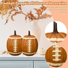 Calabaza de Fútbol Decorativa, Adorno de Resina, Figura de Escritorio de Halloween para Decoración de Interiores y Exteriores.