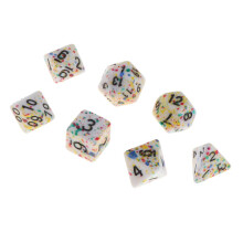 7/Set Plastic Polyhedral Dice Set for D&D Dungeons and Dragons Game To