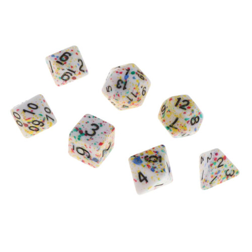 7/Set Plastic Polyhedral Dice Set for D&D Dungeons and Dragons Game To