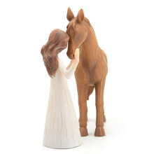 Horse Gifts for Girls Women - Girl Embraces Horses Figurine Gifts for Horse Lovers Women Sculpted Hand-Painted Resin