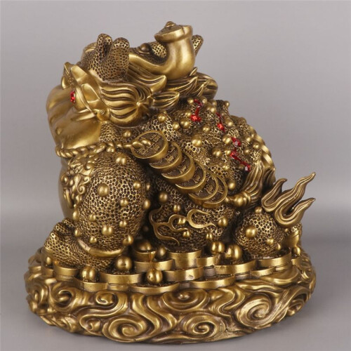 Feng Shui Copper Animal Toad Ornament Toad Three-Legged Living Room Store Desktop Figurines 2