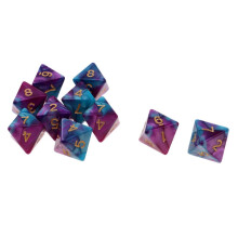 10pcs Multi-sided Dice Polyhedron Dice D8 for D&D TRPG Table Game Purp