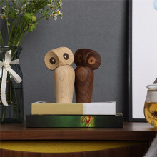 Lovely Fashion Owl Bird Animal Figurines Decor Room Bookshelf Natural Miniature Woodcraft is Popular CuteKid 2pcs