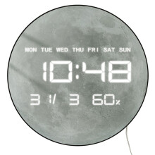 Planet Moon Digital Wall Clock Home Decor Large Display LED Lunar Wall Clock for Living Room with Temperature Date Day