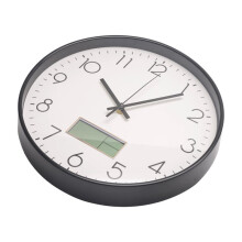 Horloge Murale Numérique 12 Pouces avec Heure, Jour de la Semaine et Température, Silencieuse, Sans Tic-Tac, Fonctionne à Piles.
