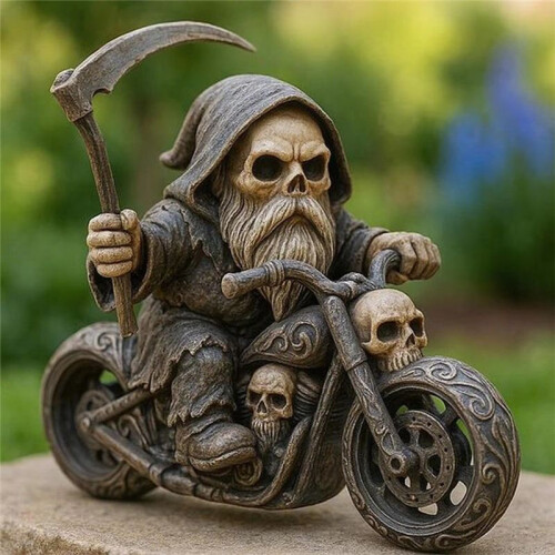 Reaper Statue Desktop Skeleton Reaper Statue Decorative Figurine for Themed Bars Halloween Dining Table Bedside Window 2